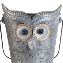 Produkt Ozdobna donica-wiadro-sowa cynkowa z uchwytem Ø15/19cm, zestaw 2 szt