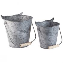 Produkt Doniczka dekoracyjna sowa cynkowa z uchwytem Ø15/19cm zestaw 2 szt.