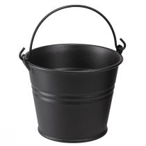 Produkt Ozdobne wiadro metalowe z uchwytem na doniczkę czarne Ø14cm 3szt