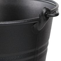 Produkt Ozdobne wiadro metalowe z uchwytem na doniczkę czarne Ø14cm 3szt