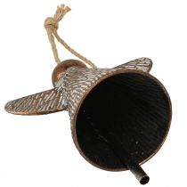 Produkt Dekoracyjny metalowy dzwonek Anioł Stróż, brąz, biały, vintage, shabby chic, 21x13,5x24 cm