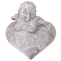 Produkt Dekoracyjna figurka anioła na sercu z odlewu kamiennego 15×13,5×12cm