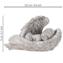 Produkt Aniołek dekoracyjny śpiący ze skrzydłami figurka anioła na grób 22,5cm