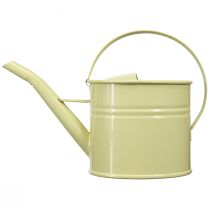 Produkt Dekoracyjna metalowa konewka, zielono-żółta, mała, 28x13x17cm, 1,25l, styl vintage, dekoracja balkonu