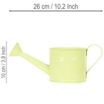 Produkt Zestaw ozdobnych konewek w kolorze łososiowym, zielonym, żółto-zielonym - doniczka metalowa Ø11cm wys.10cm, 8 szt.