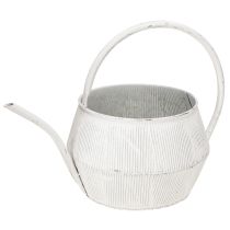 Produkt Dekoracyjna konewka metalowa biała vintage ryflowana dekoracja Ø25cm
