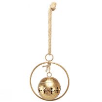 Produkt Dzwonek dekoracyjny złoty dzwonek wiszący dekoracja metalowa naturalna Ø14cm