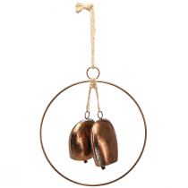Produkt Tradycyjne dzwonki świąteczne w kolorze brązu, ozdoba wisząca, dzwonek do drzwi Ø29cm