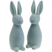 Produkt Dekoracyjny Zając Wielkanocny Flokowany – 2. Wybór – Szaro-zielony H29,5 cm 2 szt.