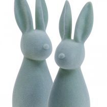 Produkt Dekoracyjny Zając Wielkanocny Flokowany – 2. Wybór – Szaro-zielony H29,5 cm 2 szt.