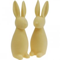 Produkt Dekoracyjny Zając Wielkanocny – 2. Wybór – Flokowany Jasnożółty H29,5 cm 2 szt.