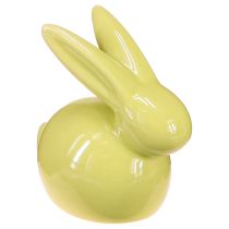 Produkt Dekoracyjny królik, żółty, zielony, brązowy, nowoczesna ceramiczna figurka na Wielkanoc, 8,5 cm, 3 sztuki