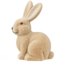 Produkt Dekoracyjny siedzący zając wielkanocny w kolorze brązowym – 2. wybór – flokowany wys. 22 cm