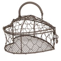Produkt Dekoracyjne serce wykonane z drutu do wypełnienia vintage grey 14×13,5cm