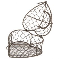 Produkt Dekoracyjne serce z drutu do wypełnienia, kolor szary vintage, 14 x 13,5 cm