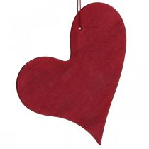 Dekoracyjne serca do zawieszenia drewniane serce czerwono/białe 12cm 12szt