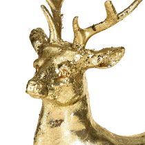Produkt Dekoracyjna figurka jelenia leżącego renifera złota 10,5×7×11,5cm 2 sztuki