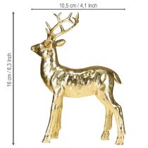 Produkt Dekoracyjna figurka jelenia stojącego renifera złota 10,5×4,5×16cm 2 sztuki