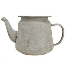Produkt Dekoracyjny metalowy czajniczek, styl vintage, szary, 24×14×14 cm, styl retro shabby chic