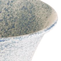 Produkt Kielich dekoracyjny w kolorze antycznego białego niebieskiego metalu, dekoracja stołu, Ø11 cm, wys. 17,5 cm