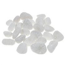 Kamyczki dekoracyjne w siatce białe 1cm - 2,5cm 1kg