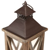 Produkt Latarnia dekoracyjna drewniana vintage latarnia drewniana brązowa 17×17×50cm
