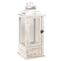 Produkt Latarnia dekoracyjna vintage z szufladą biała 20×20cm W51cm