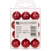 Produkt Koraliki ozdobne Ø2cm czerwone 12 szt