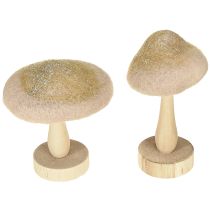 Produkt Dekoracyjne drewno grzybowe, filc z brokatem, dekoracja stołu Adwent H11cm 4 szt.