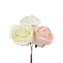 Deco Rose White, Cream, Pink Mix Ø6cm 24szt.
