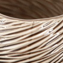 Produkt Dekoracyjna miska doniczka ceramiczna beżowo-brązowa Ø15cm 2szt