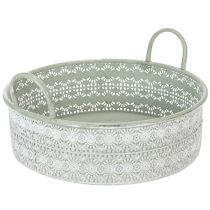 Produkt Dekoracyjna metalowa miska z uchwytami, doniczka w stylu vintage, zestaw 3 szt.
