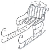 Produkt Dekoracyjne sanie z białego, mytego metalu 47×21×32,5 cm