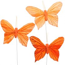 Dekoracyjny motylek pomarańczowy 12szt