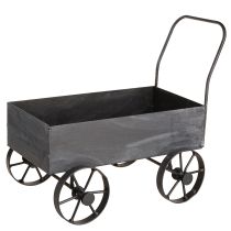 Produkt Ozdobna skrzynka na rośliny na taczkę, metalowa w kolorze antracytowym L30cm