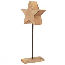 Produkt Dekoracyjna gwiazda drewniana na podstawie patyka zielono-brązowa 20x9,5x50cm