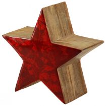 Produkt Dekoracyjna gwiazda drewniana gwiazda czerwona naturalna dekoracja wykonana z drewna mango Ø20cm