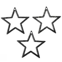 Produkt Dekoracyjna gwiazdka czarna brokatowa dekoracja stołu Świąteczna 4,5cm 120 szt