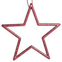 Produkt Ozdobne gwiazdki poinsecje do zawieszenia czerwone 7,5cm 40 szt