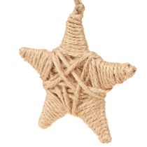 Produkt Gwiazdki dekoracyjne do zawieszenia ozdoby choinkowej z rafii konopnej 7,5cm 8 sztuk