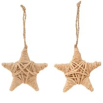 Produkt Dekoracyjne gwiazdki, rafia konopna, 7,5 cm, ozdoby choinkowe, 8 sztuk
