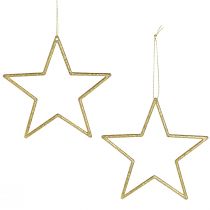 Produkt Gwiazdki dekoracyjne do zawieszania ozdób choinkowych złote Ø12cm 12 szt