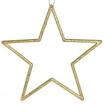 Produkt Gwiazdki dekoracyjne do zawieszania ozdób choinkowych złote Ø12cm 12 szt