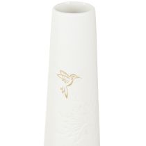 Produkt Taca dekoracyjna Drewniana Mini Wazon Ceramiczny Biały Złoty 35x14cm