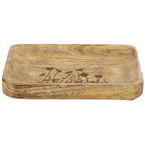 Produkt Dekoracyjna drewniana taca z kwiatowym wzorem z drewna mango 20×15,5cm