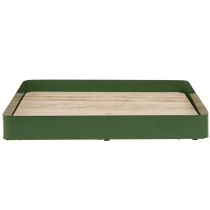 Produkt Taca dekoracyjna metalowa kwadratowa zielona drewniana podstawa 25,5×25,5 cm