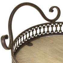 Produkt Taca dekoracyjna owalna 23cm x 17,5cm x 7,5cm brązowa