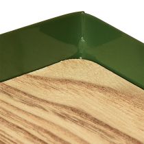 Produkt Taca dekoracyjna prostokątna z zieloną metalową podstawą drewnianą 41×14 cm