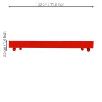 Produkt Taca dekoracyjna prostokątna metalowa czerwona z nóżkami 30×15cm