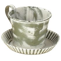Produkt Kubek dekoracyjny metalowy biały antyczny Ø9cm wys.8cm 2 szt.
